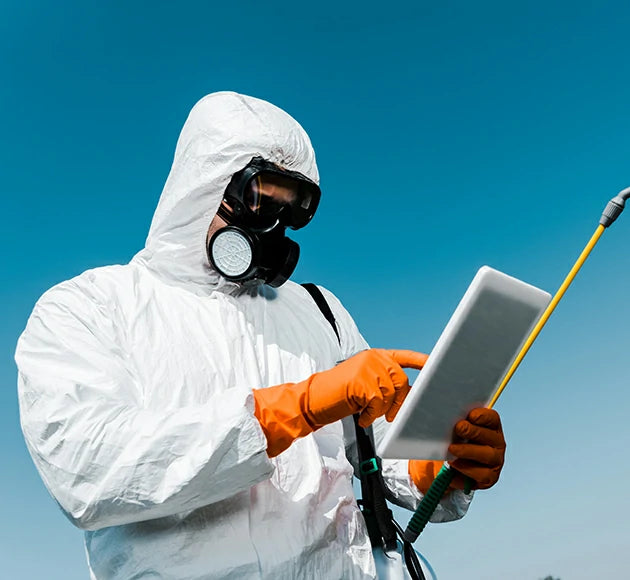 Professional pest control services in Surrey technician treating home infestation